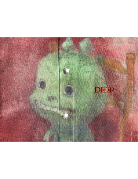 Dior funny dinosaur foot denim shirt jacket,Dior