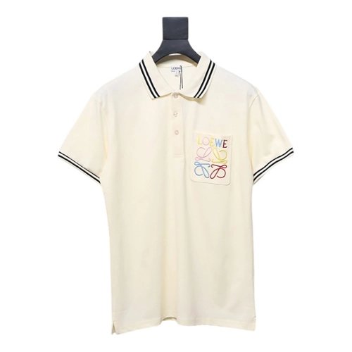 Loewe Pocket Colorful Embroidery Polo Short Sleeve,Loewe T Shirt,Tshirt,APPAREL