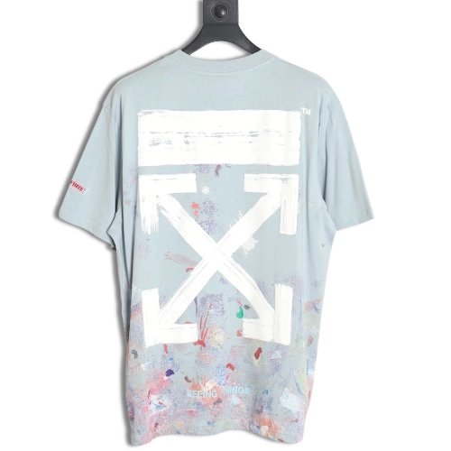 OffWhite Starry Sky Fireworks Ink Arrow Short Sleeve Tshirt,Off White T Shirt,Tshirt,APPAREL