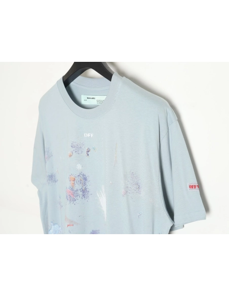 OffWhite Starry Sky Fireworks Ink Arrow Short Sleeve Tshirt,Off White T Shirt,Tshirt,APPAREL