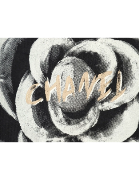 Chanel Handpainted Flower Print Short Sleeve Tshirt,Chanel T Shirt,Tshirt,APPAREL