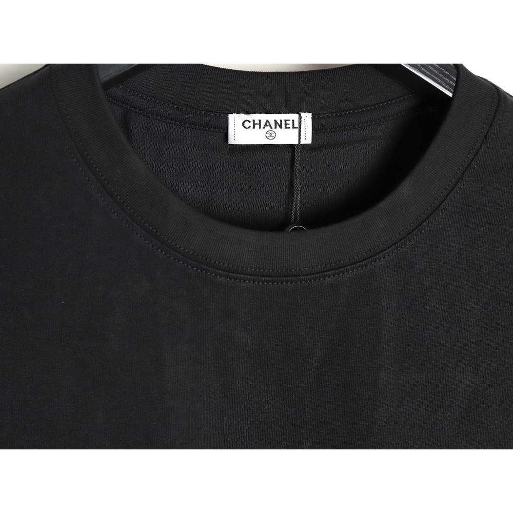Chanel Handpainted Flower Print Short Sleeve Tshirt,Chanel T Shirt,Tshirt,APPAREL