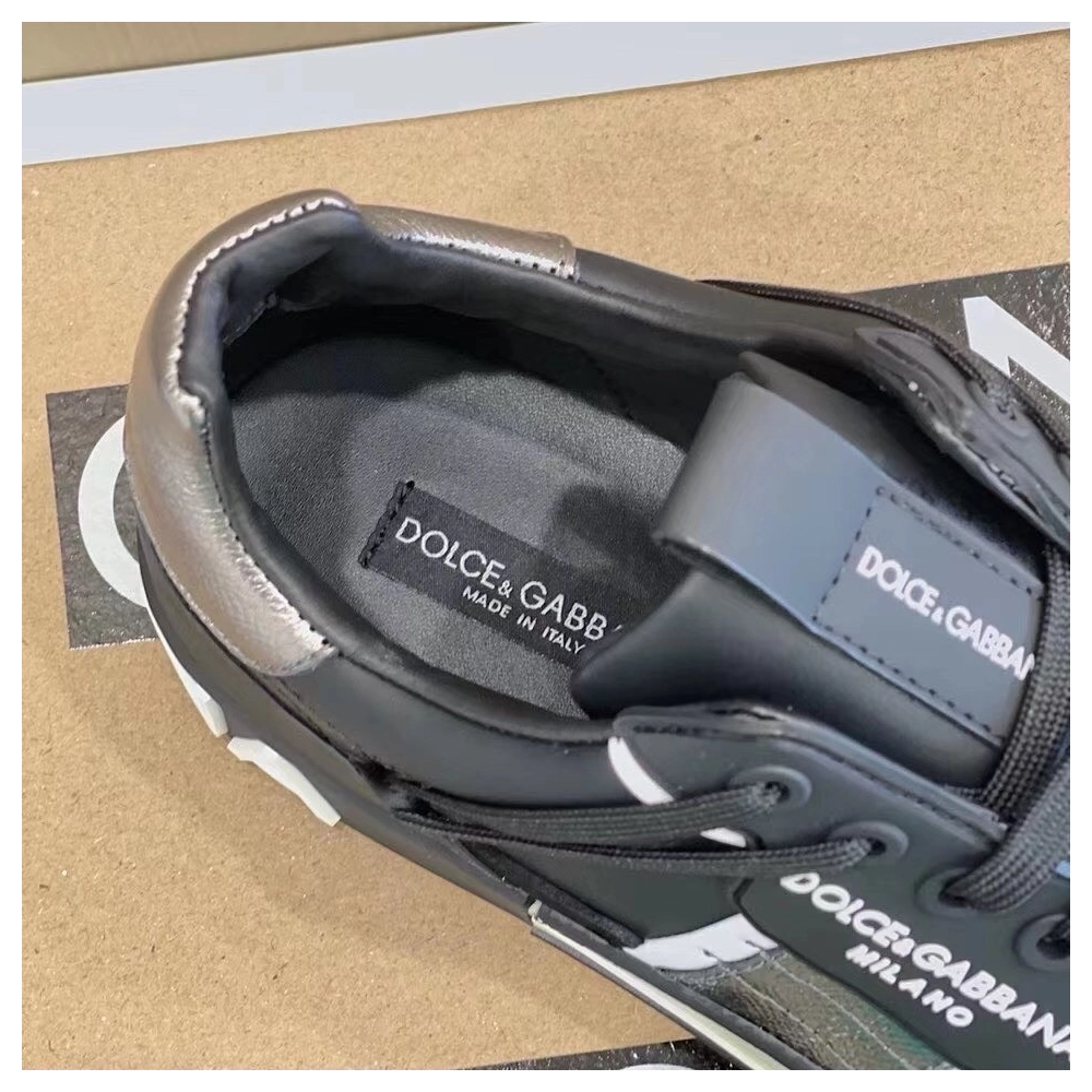 Dolce Gabbana Mens Black Custom 2.Zero Sneakers