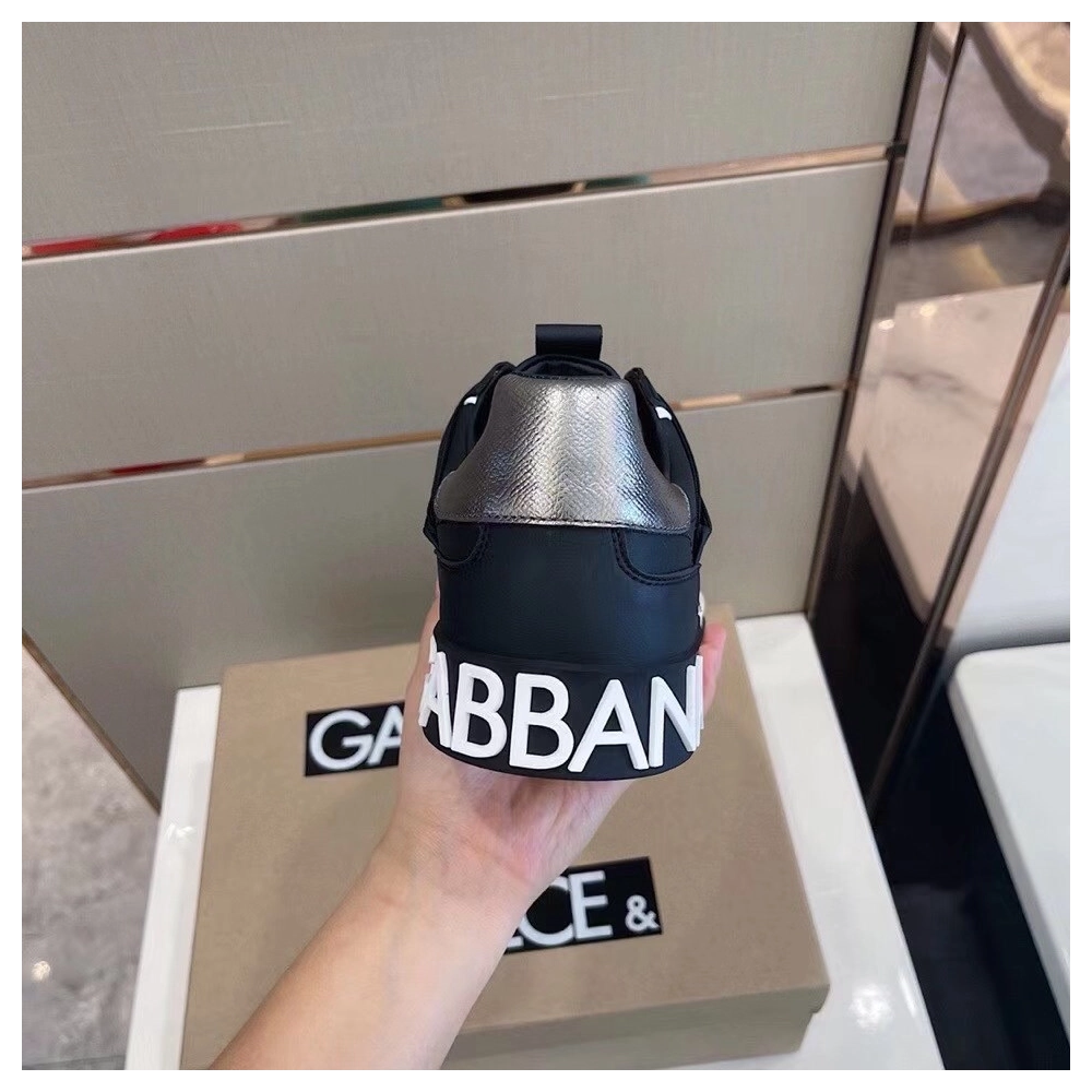 Dolce Gabbana Mens Black Custom 2.Zero Sneakers