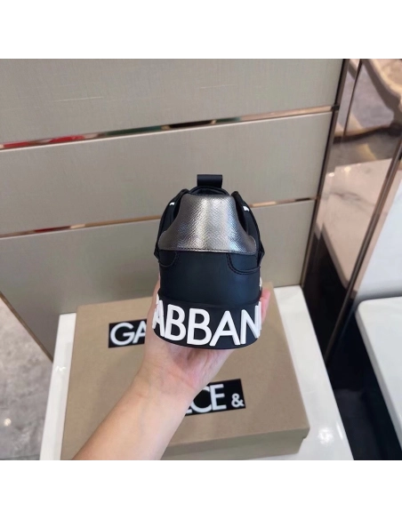 Dolce Gabbana Mens Black Custom 2.Zero Sneakers