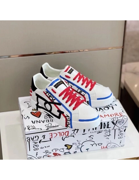 Dolce Gabbana Mens Limited Edition Portofino Sneakers Red
