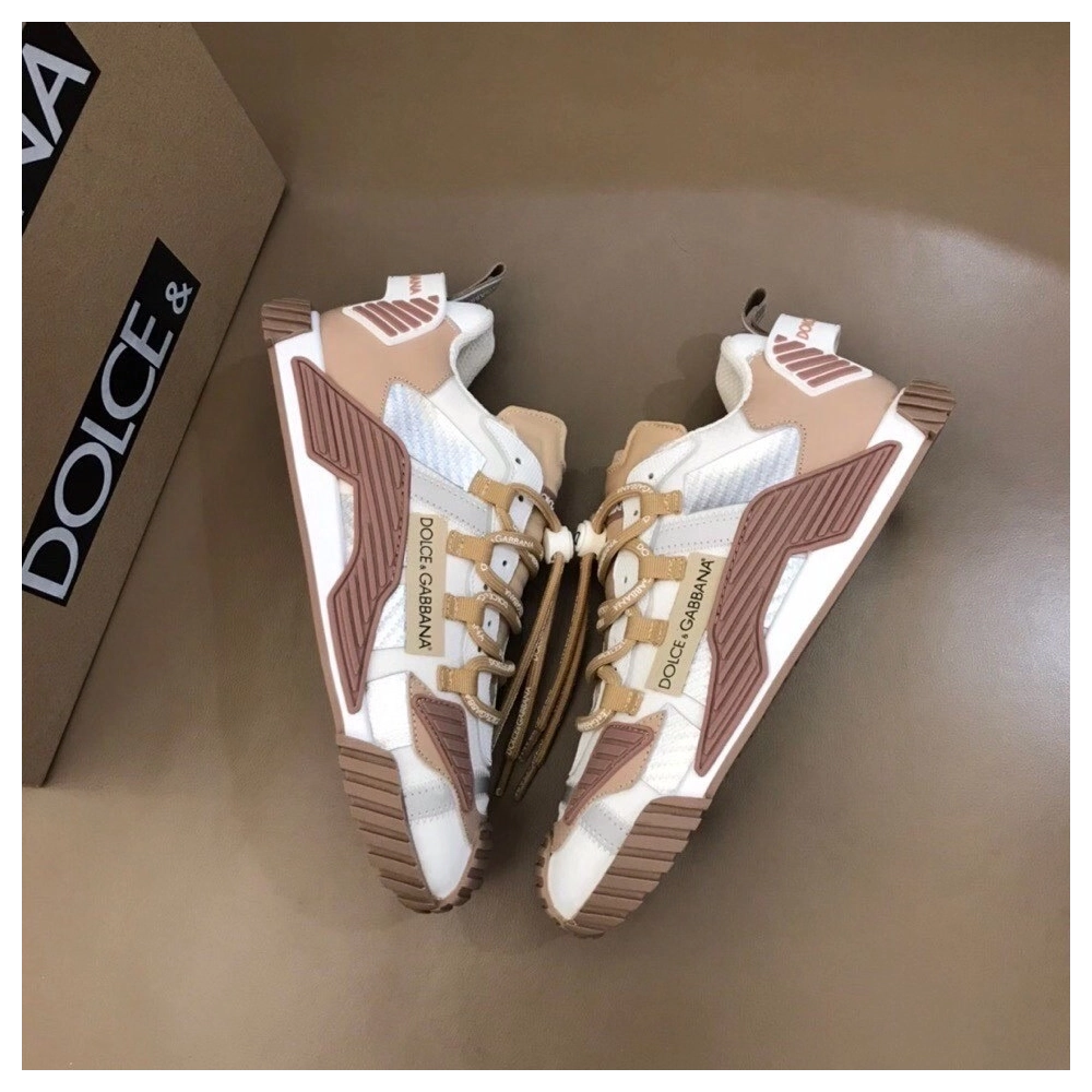 Dolce Gabbana Mens NS1 Sneakers In Beige Fabric