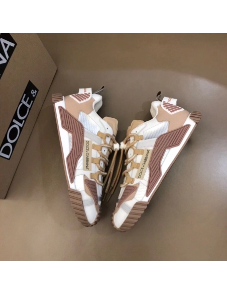 Dolce Gabbana Mens NS1 Sneakers In Beige Fabric
