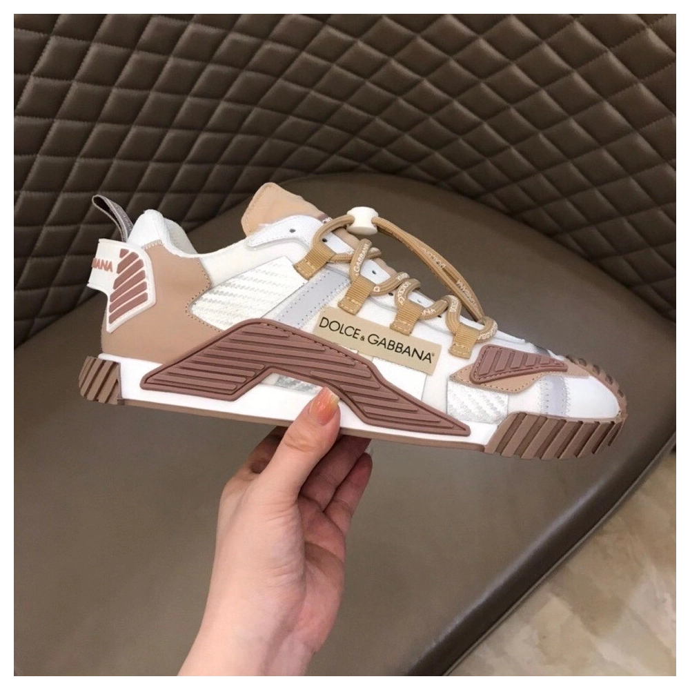 Dolce Gabbana Mens NS1 Sneakers In Beige Fabric