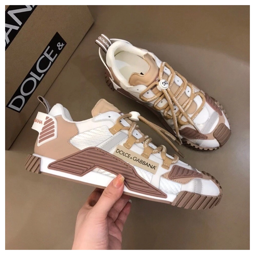 Dolce Gabbana Mens NS1 Sneakers In Beige Fabric
