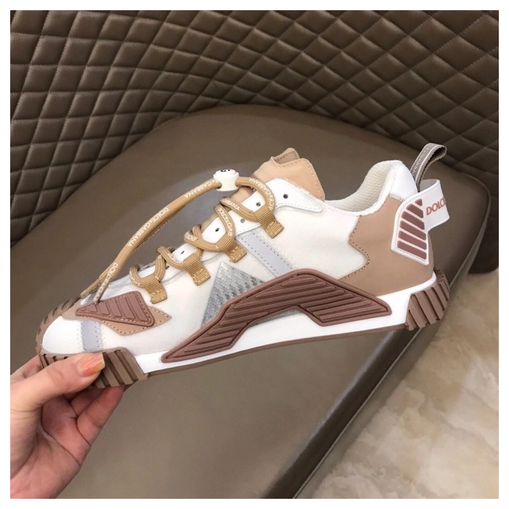 Dolce Gabbana Mens NS1 Sneakers In Beige Fabric