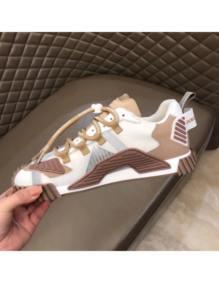 Dolce Gabbana Mens NS1 Sneakers In Beige Fabric