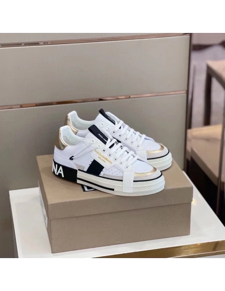Dolce Gabbana Mens White Custom 2.Zero Sneakers