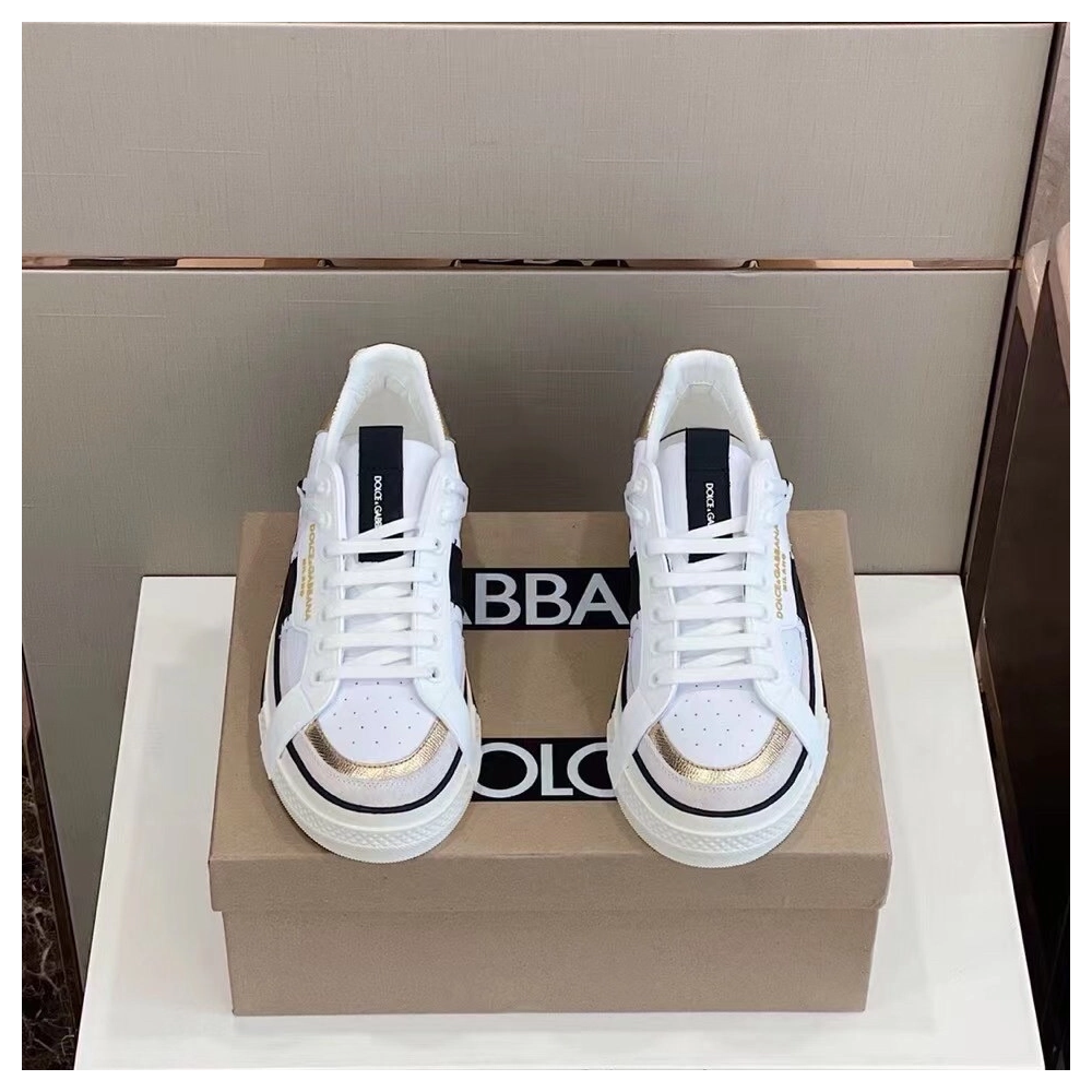 Dolce Gabbana Mens White Custom 2.Zero Sneakers