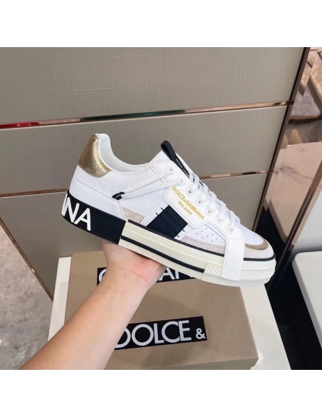 Dolce Gabbana Mens White Custom 2.Zero Sneakers