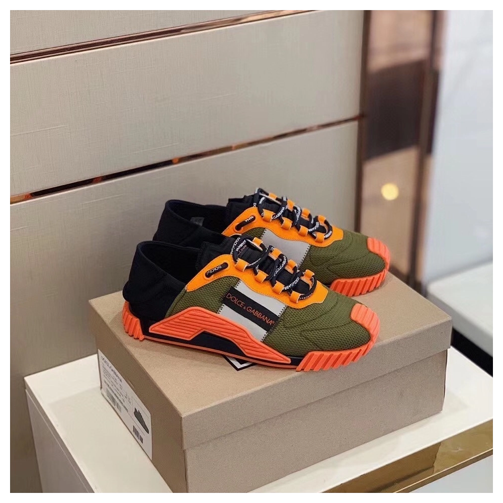 Dolce Gabbana Womens NS1 Slip-on Sneakers Orange/Green