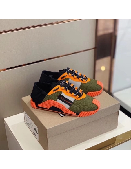 Dolce Gabbana Womens NS1 Slip-on Sneakers Orange/Green