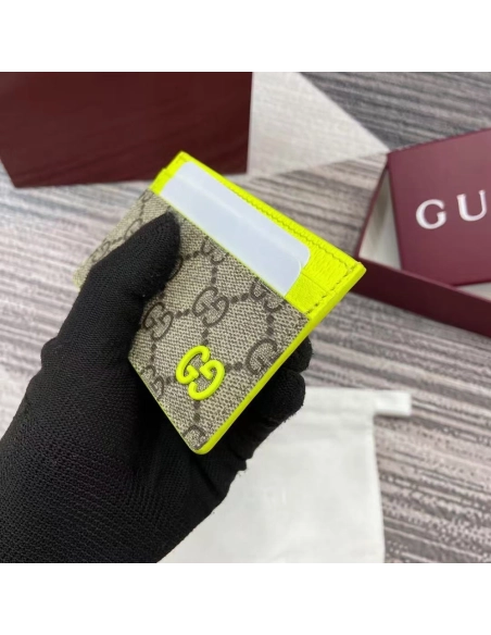 Gucci Bi-color GG card case 768248 11X7cm,Gucci Wallets