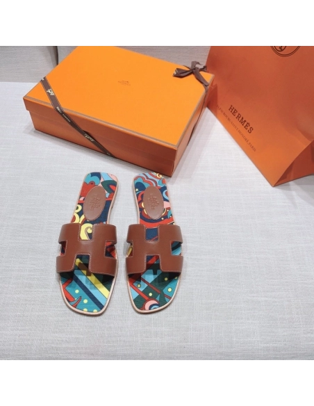 Hermes flat slides summer shoes_10