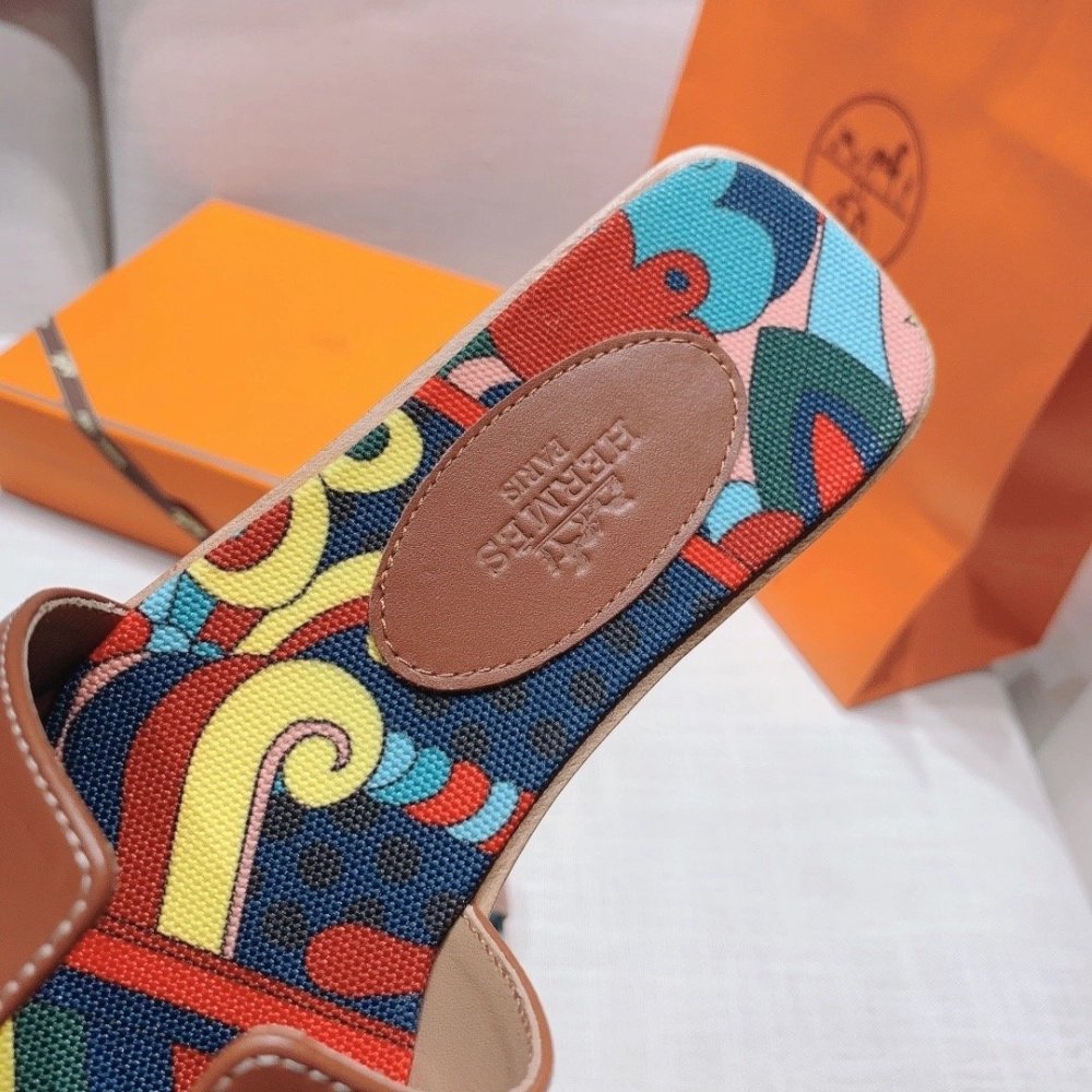 Hermes flat slides summer shoes_10
