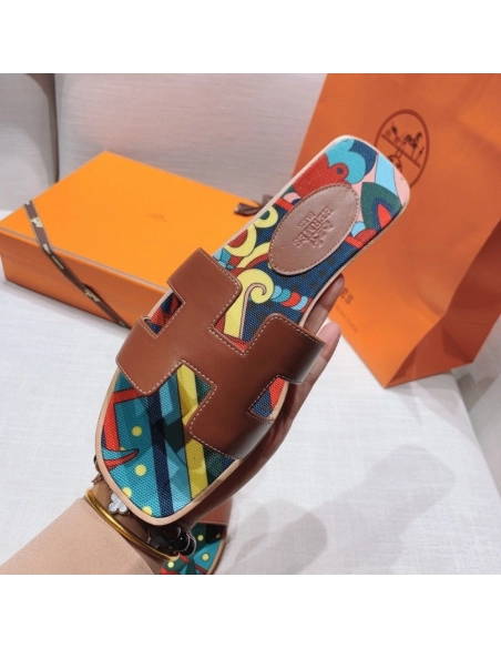 Hermes flat slides summer shoes_10