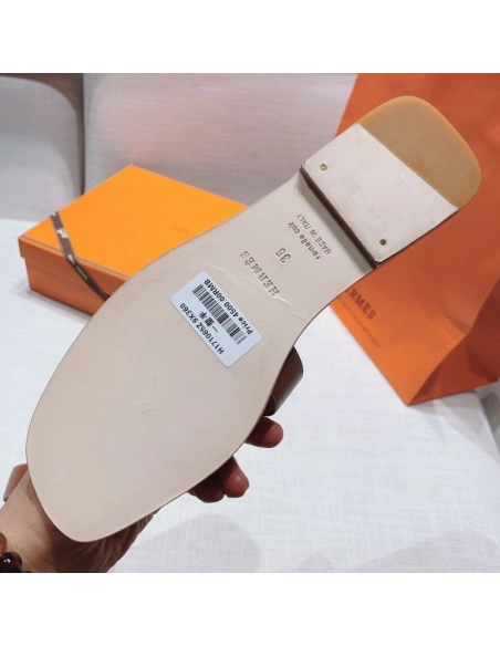 Hermes flat slides summer shoes_10