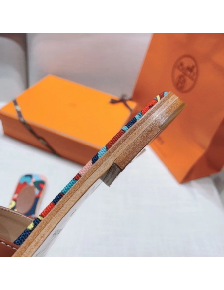 Hermes flat slides summer shoes_10