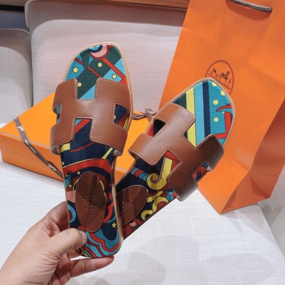 Hermes flat slides summer shoes_10