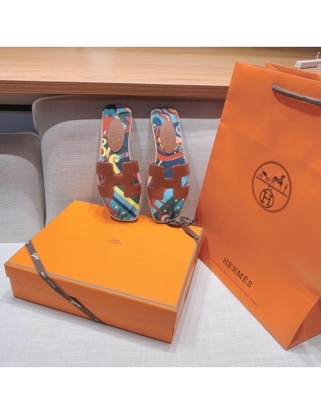 Hermes flat slides summer shoes_10