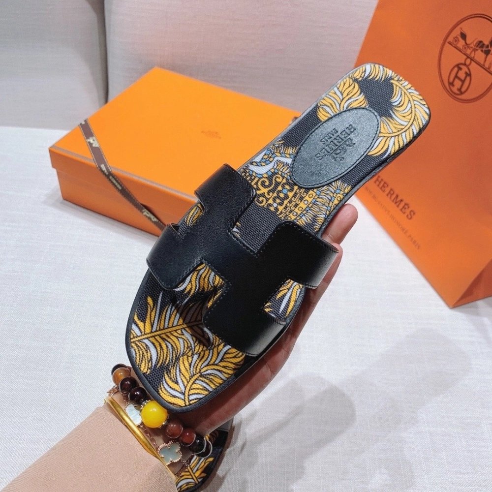 Hermes flat slides summer shoes_12