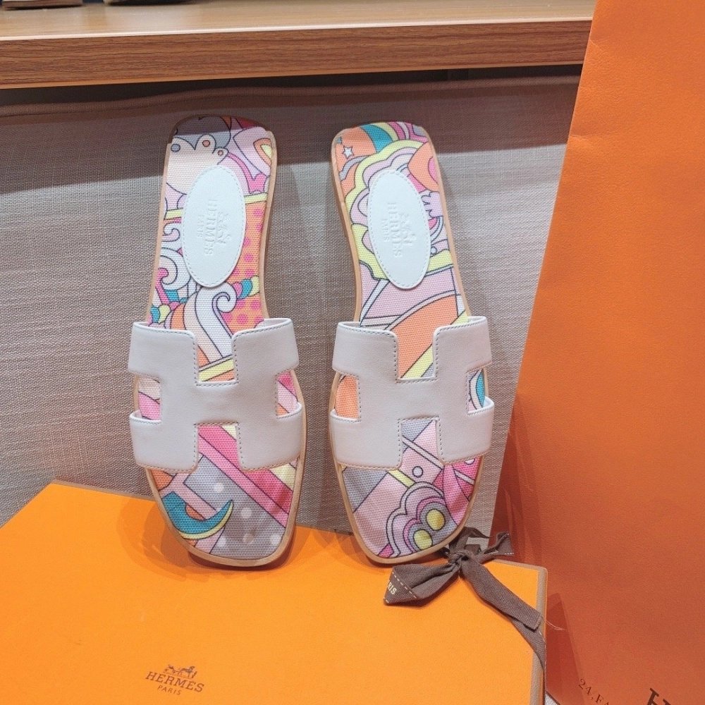 Hermes flat slides summer shoes_13