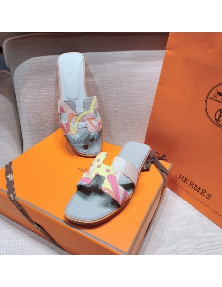 Hermes flat slides summer shoes_14