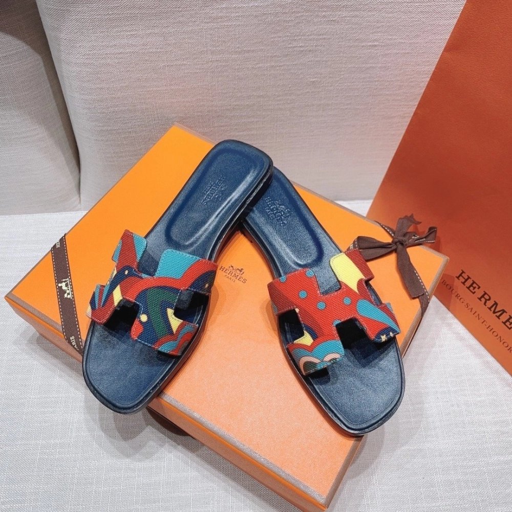 Hermes flat slides summer shoes_15