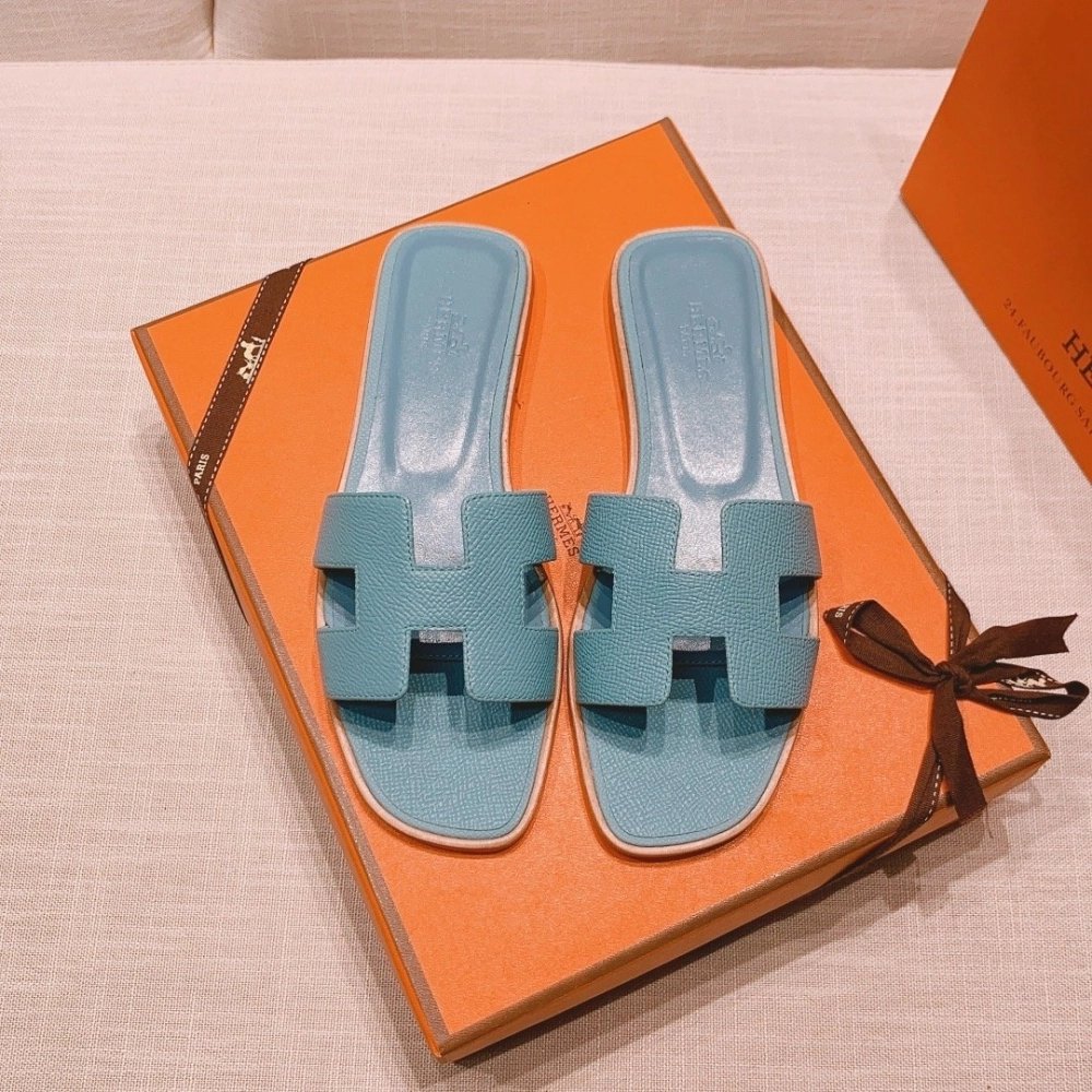 Hermes flat slides summer shoes_16