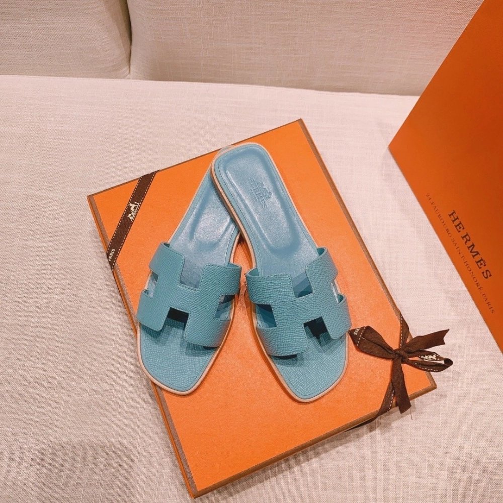 Hermes flat slides summer shoes_16