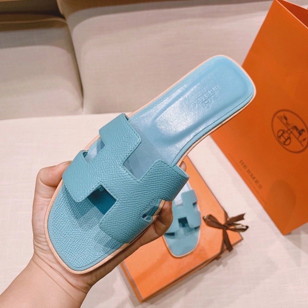 Hermes flat slides summer shoes_16