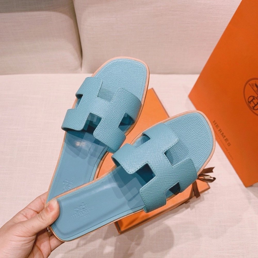 Hermes flat slides summer shoes_16