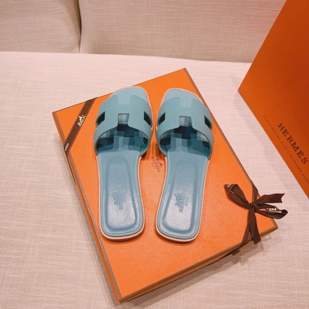 Hermes flat slides summer shoes_16