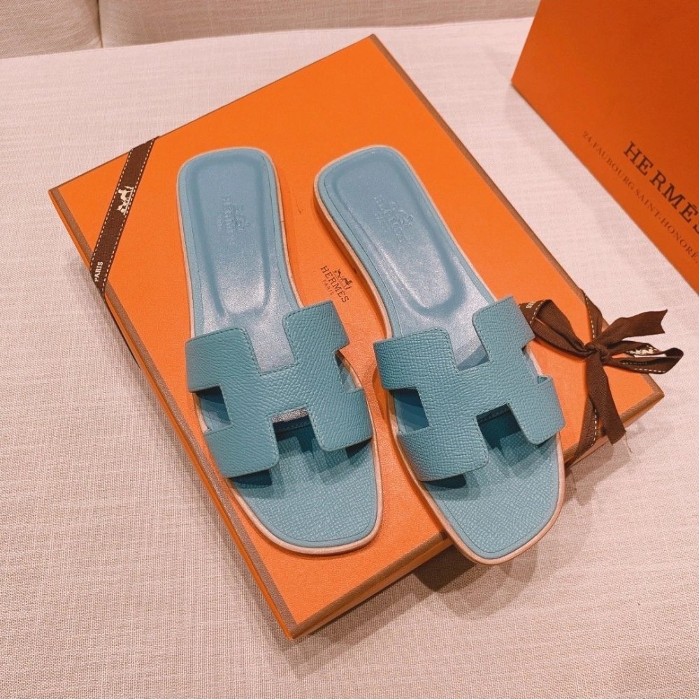 Hermes flat slides summer shoes_16