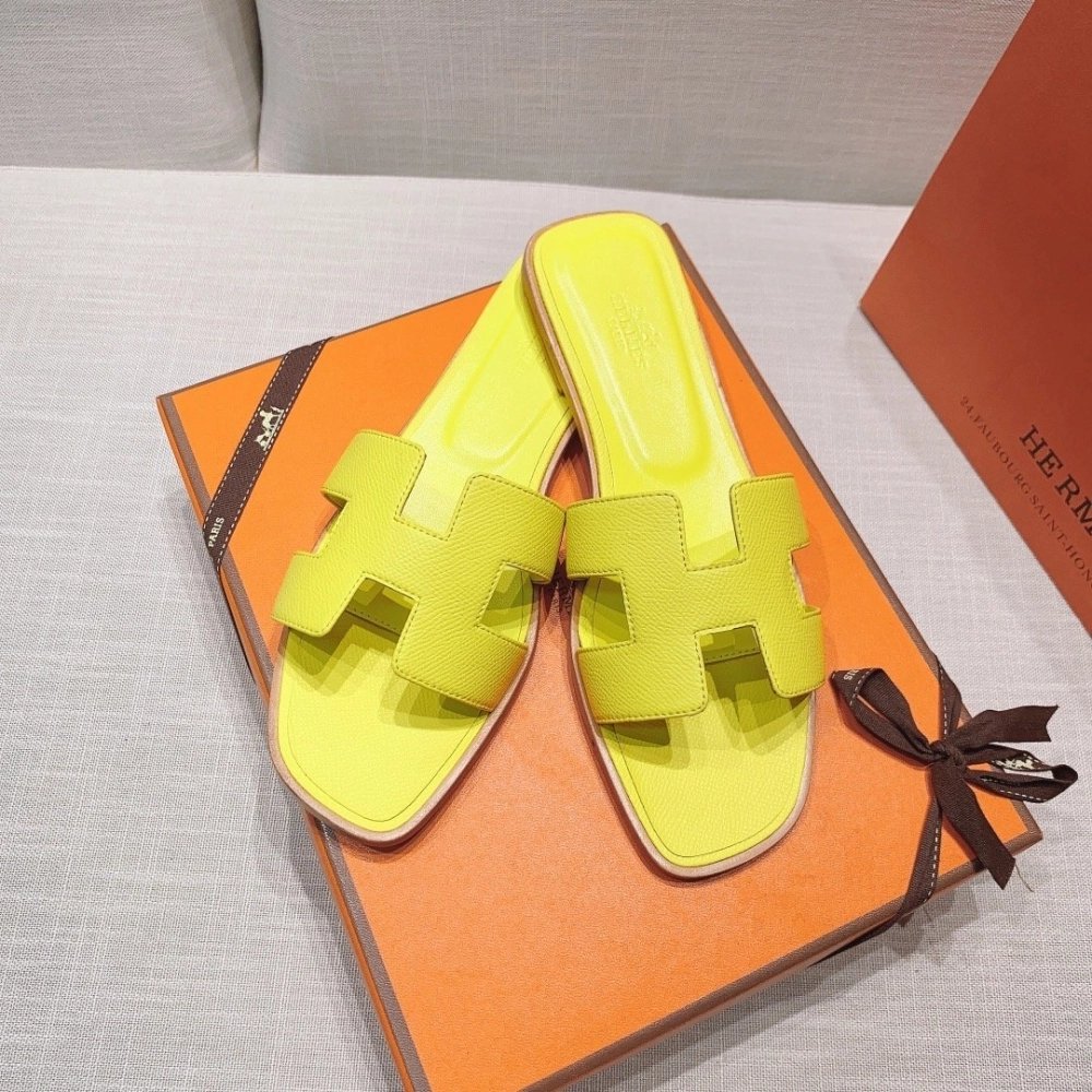 Hermes flat slides summer shoes_18
