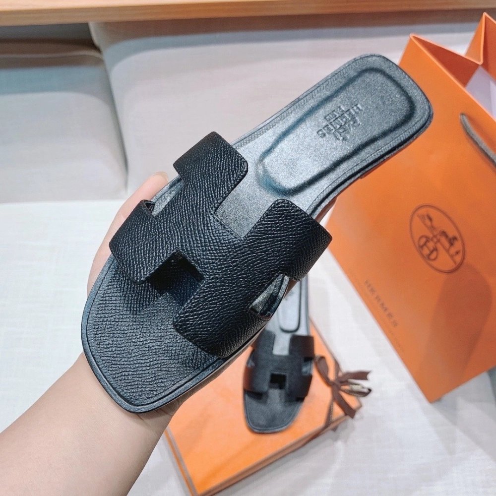 Hermes flat slides summer shoes_19