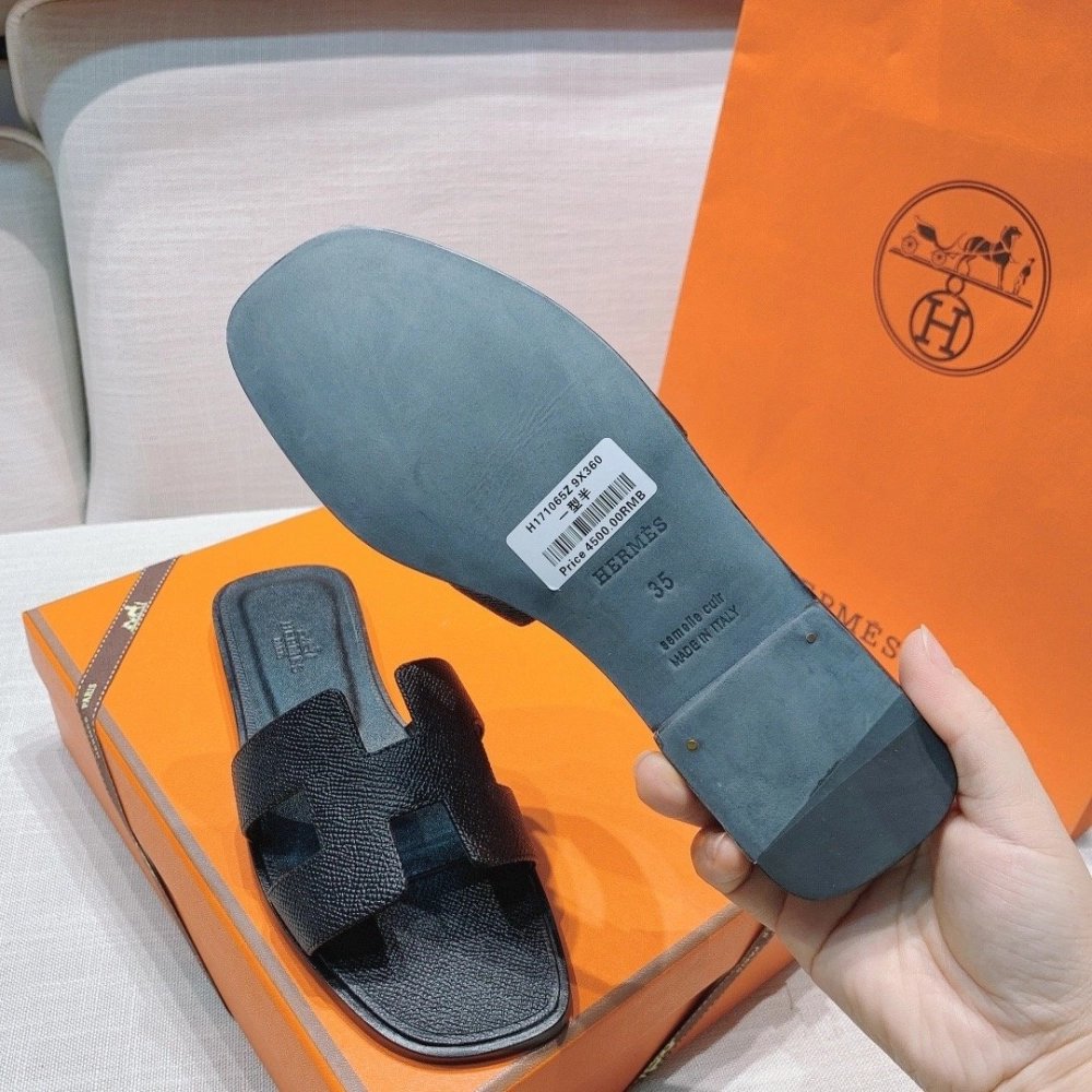 Hermes flat slides summer shoes_19