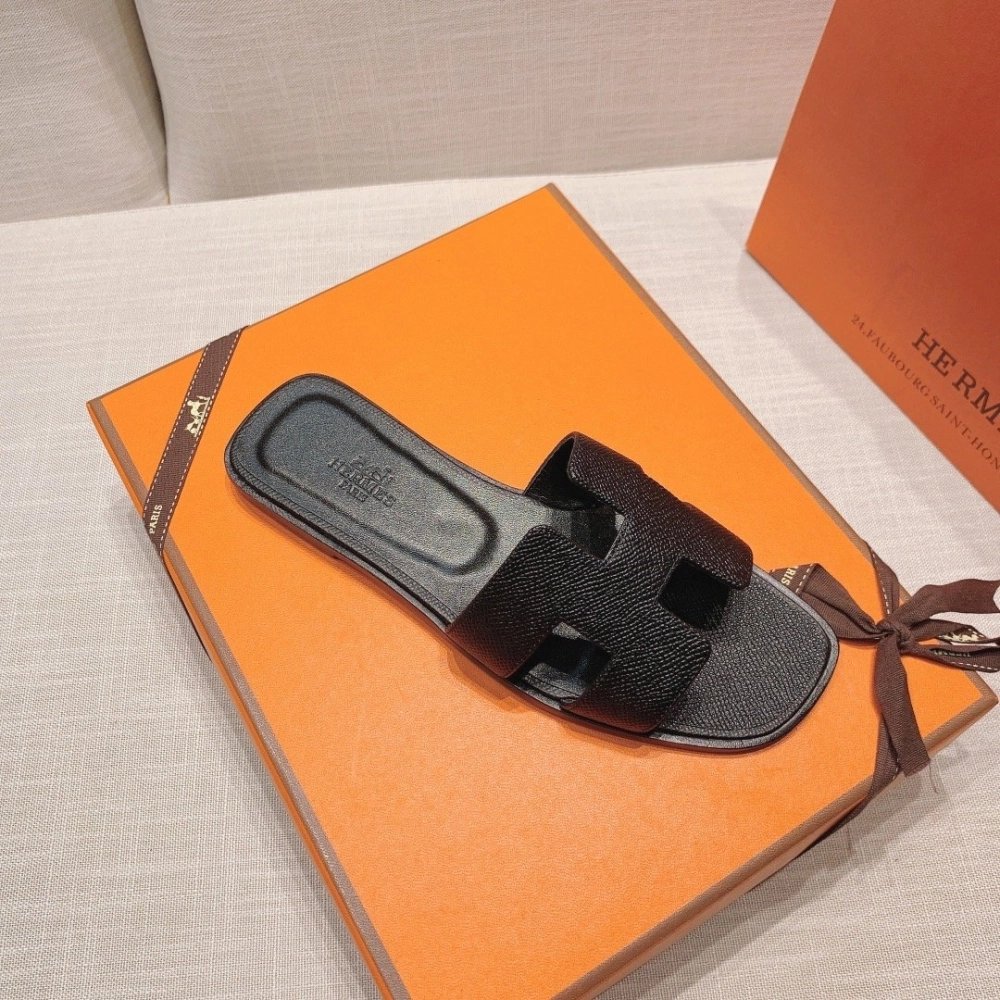 Hermes flat slides summer shoes_19