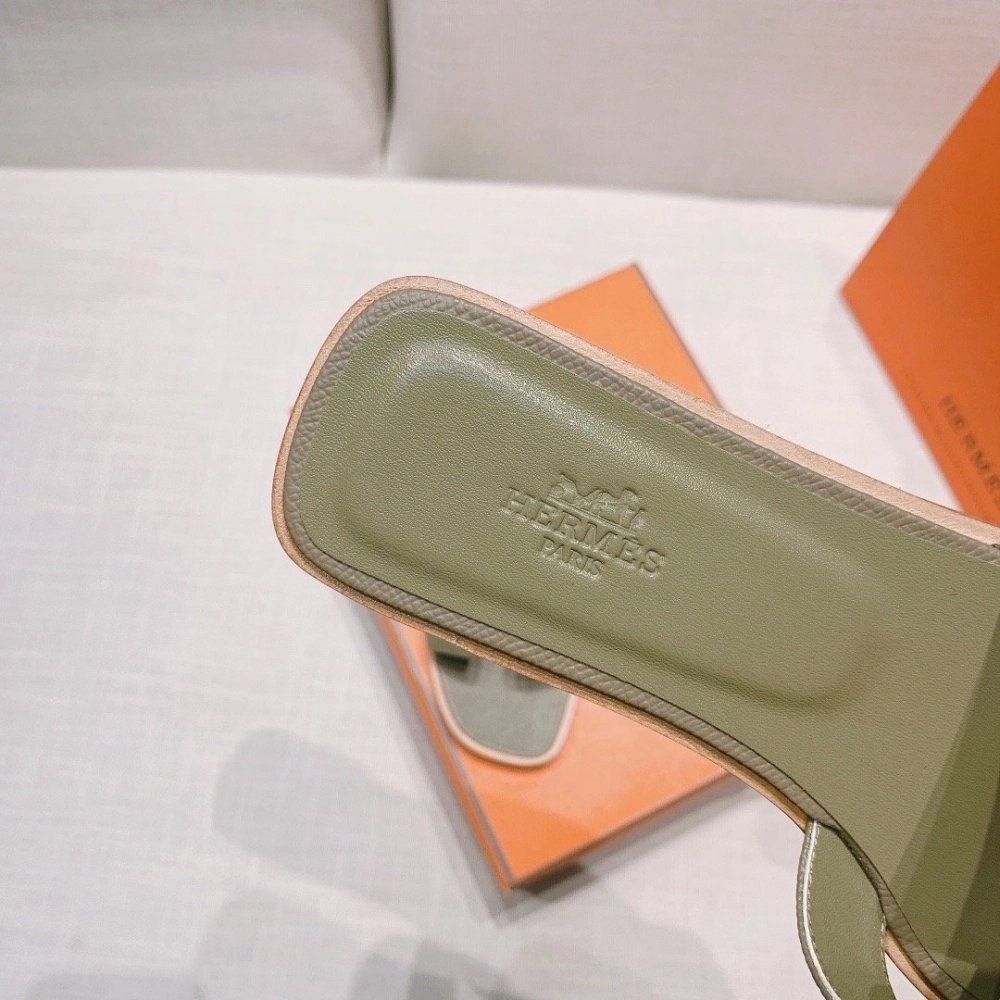Hermes flat slides summer shoes_20