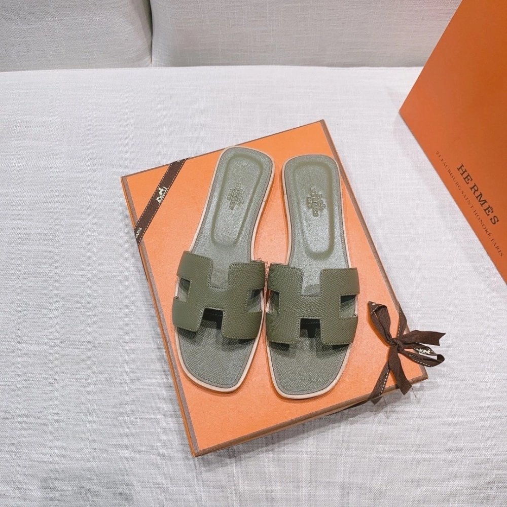 Hermes flat slides summer shoes_20