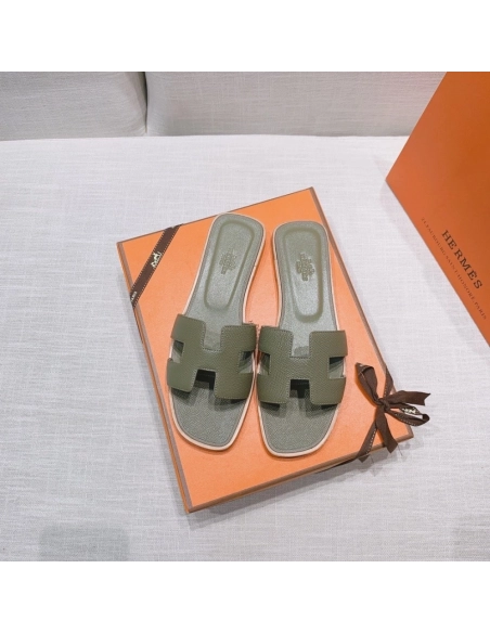 Hermes flat slides summer shoes_20
