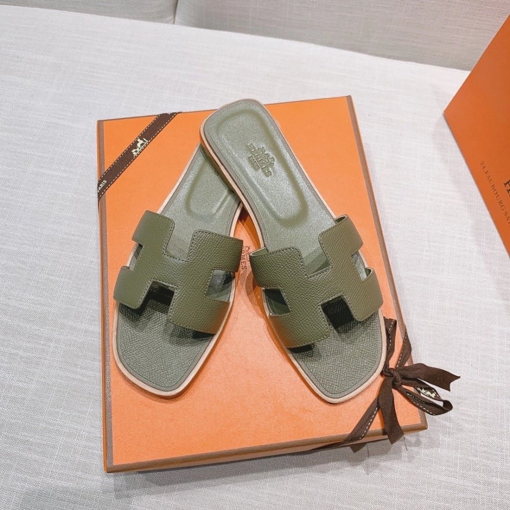 Hermes flat slides summer shoes_20