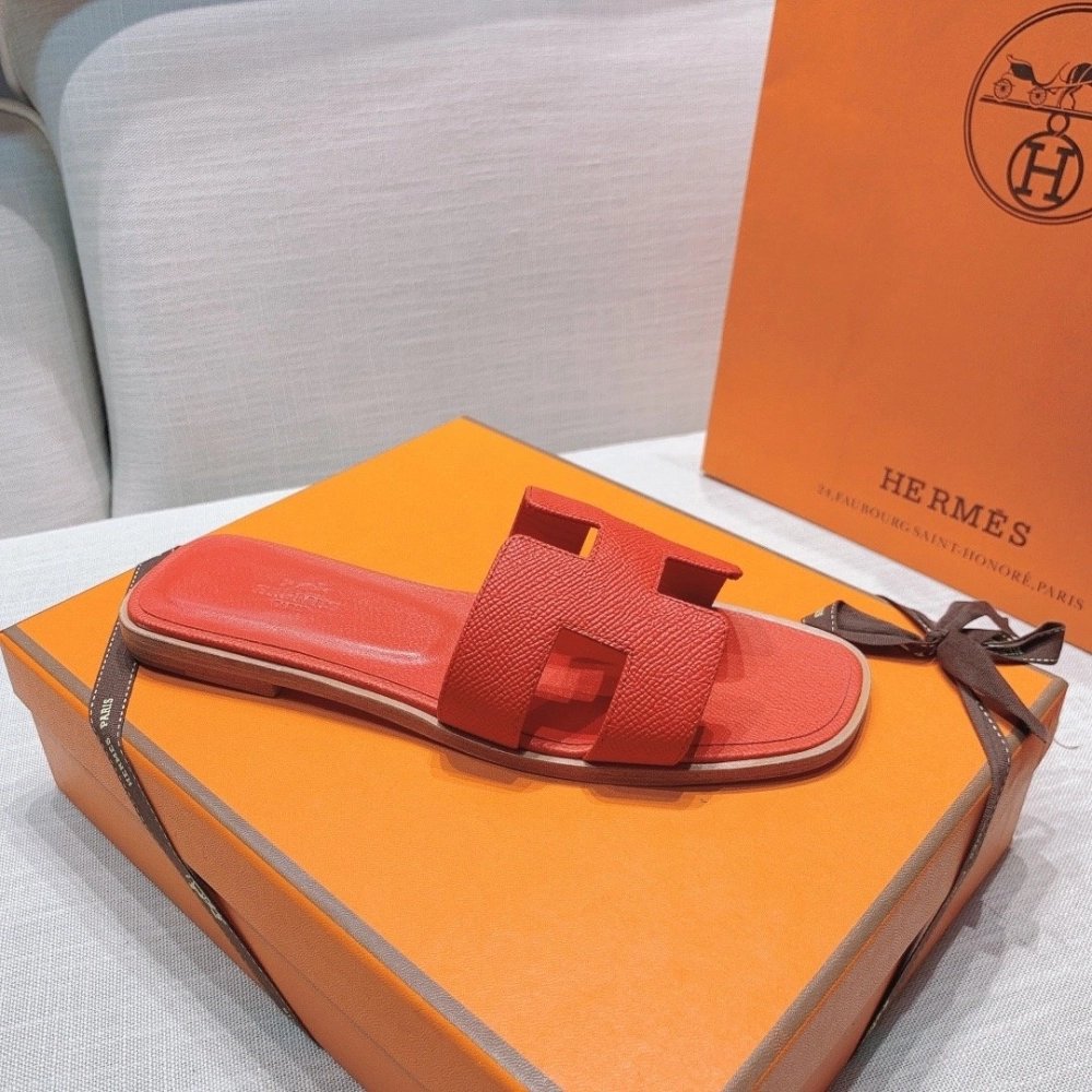 Hermes flat slides summer shoes_21