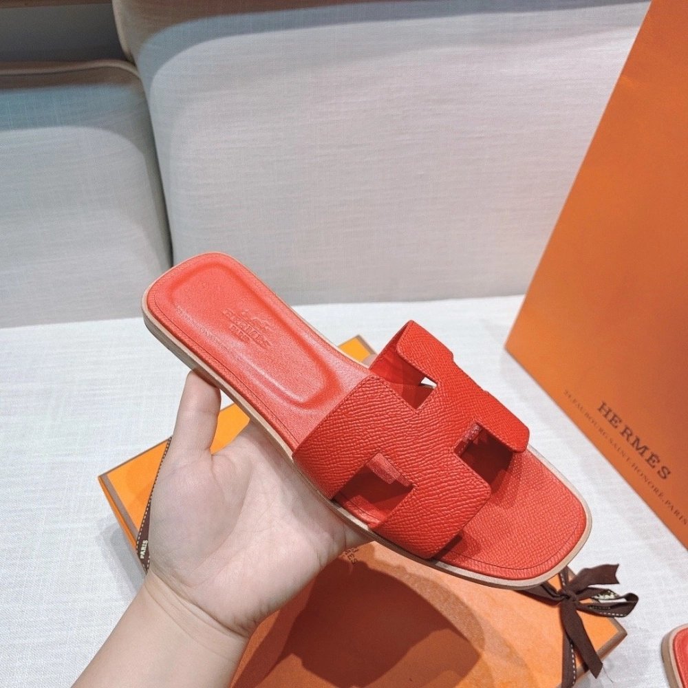 Hermes flat slides summer shoes_21