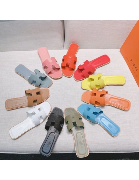 Hermes flat slides summer shoes_22